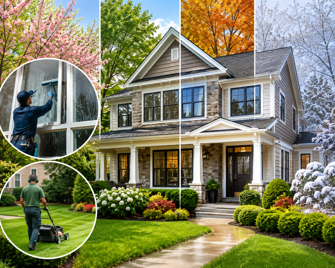 How Do Window Washing and Lawn Care Improve Curb Appeal Throughout the Year?