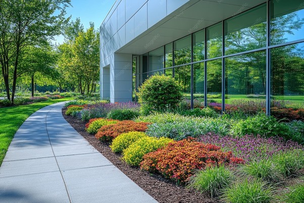How Can Landscaping Services in Roanoke, VA, Improve the Appearance of Commercial Entrances and Walkways?